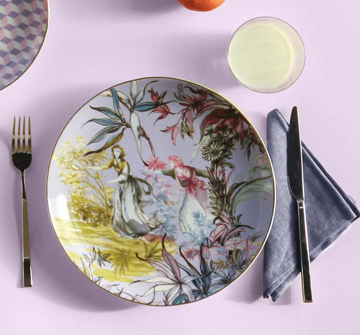 Set of 6 Porcelain Dinner Plates - Firenze - Baci Milano