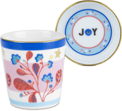 Porcelain Espresso Cup with Saucer/Lid - Leaves - Mamma Mia - Baci Milano