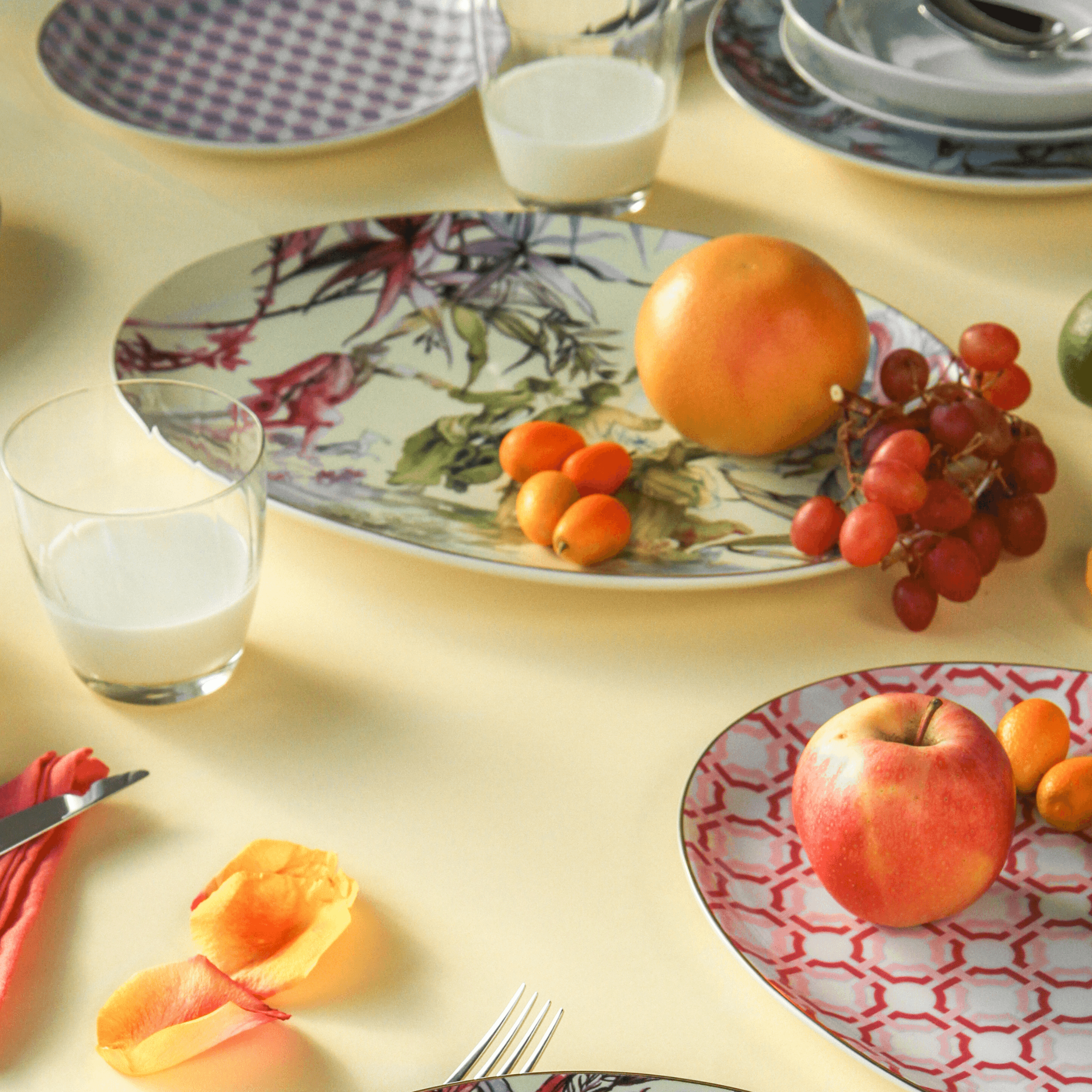 Oval Plate 26cm - Gold Rim - Firenze - Baci Milano