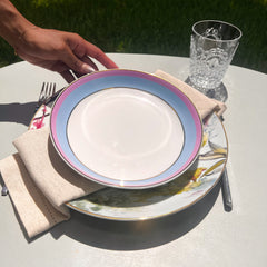 Firenze Italian Soup Bowl - Baci Milano - Porcelaine - Pink Angled Shot