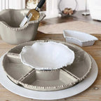 Set of 5 White Appetizer Plates, melamine — Baci Milano