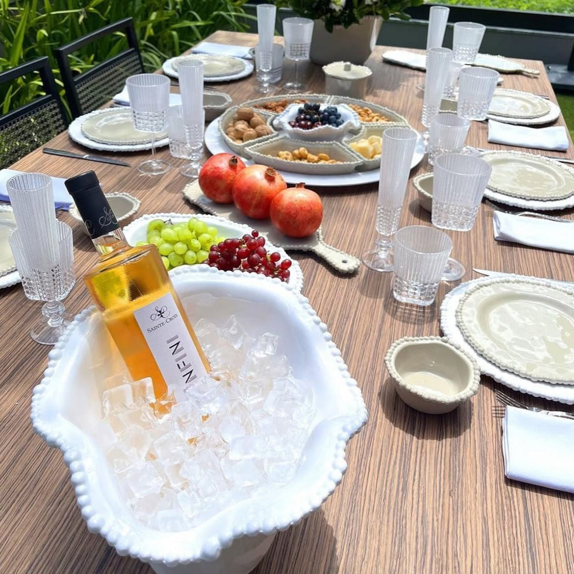 BACI MILANO - "JOKE" Piatto A Servire Ovale In Melamina Disponibile In 2 Misure 53 X 24 Cm E 445 X 135 Cm E 3 Colori Bianco Azzurro Tortora Tortora 445 X 135 Cm