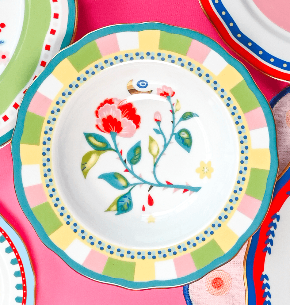Porcelain Soup Bowl - Flower - Mamma Mia - Baci Milano