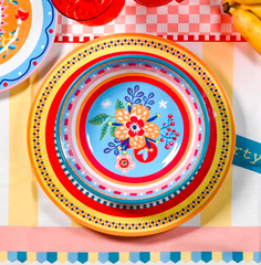 Set of 6 Melamine Soup Bowls - Flower - Mamma Mia