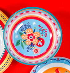 Set of 6 Melamine Soup Bowls - Flower - Mamma Mia