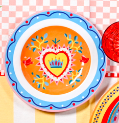 Set of 6 Melamine Dessert Plates - Heart - Mamma Mia