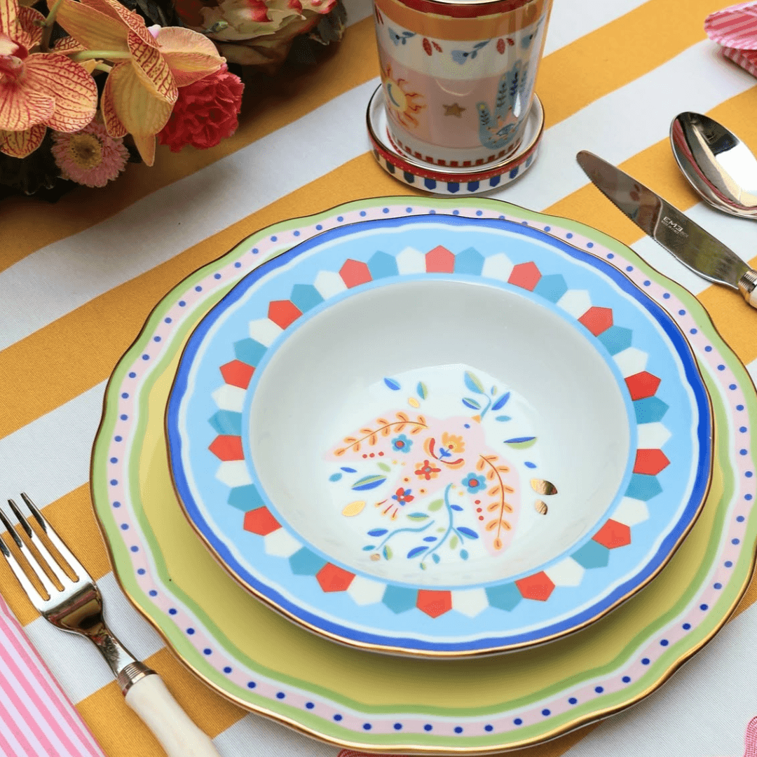 Porcelain Soup Bowl - Bird - Mamma Mia - Baci Milano