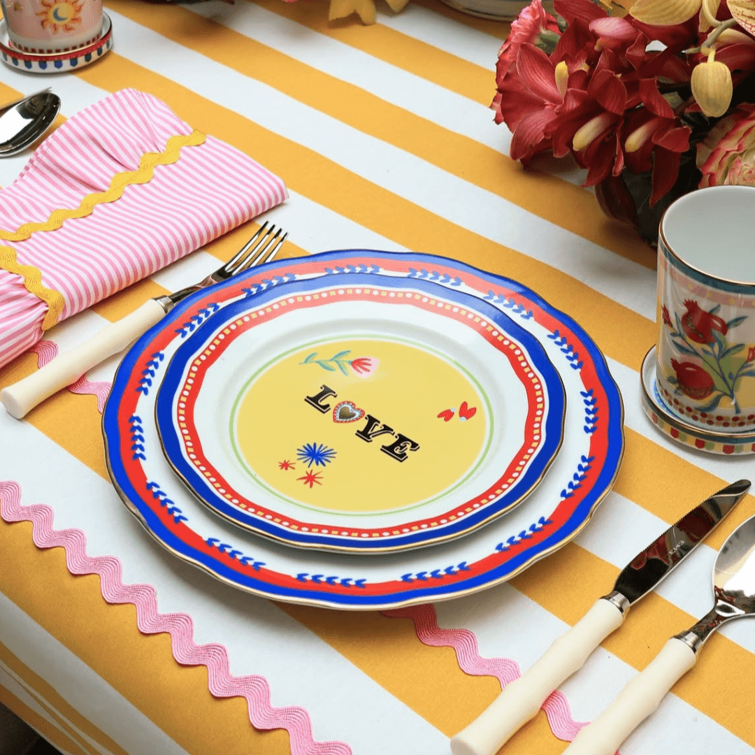 Porcelain Dessert Plate - Love - Mamma Mia - Baci Milano