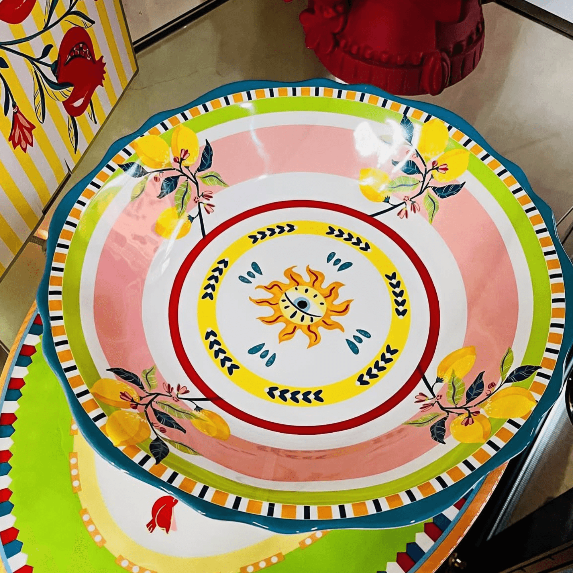 Melamine Salad Bowl - Eye - Mamma Mia - Baci Milano