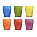 Set of 6 Acrylic Water Glasses in Assorted Colors - Baroque & Rock Anniversary - Baci Milano