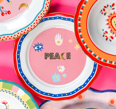 Porcelain Dessert Plate - Peace - Mamma Mia