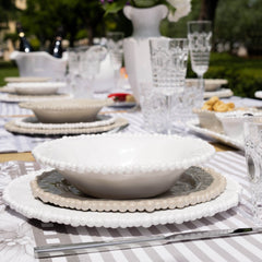 Set of 6 Melamine Dinner Plates - White - Joke - Baci Milano