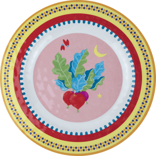 Set of 6 Melamine Dinner Plates - Radish - Mamma Mia
