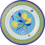 Set of 6 Melamine Dinner Plates - Lemons - Mamma Mia - Baci Milano