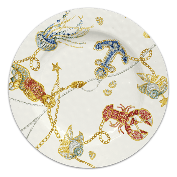 Set of 6 Melamine Dinner Plates - Portofino
