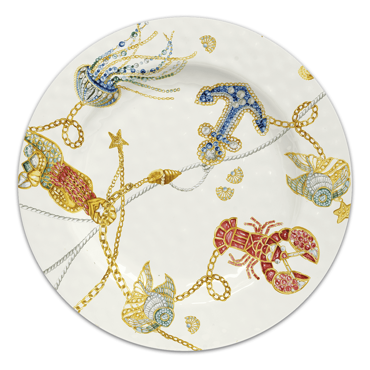 Set of 6 Melamine Dinner Plates - Portofino - Baci Milano