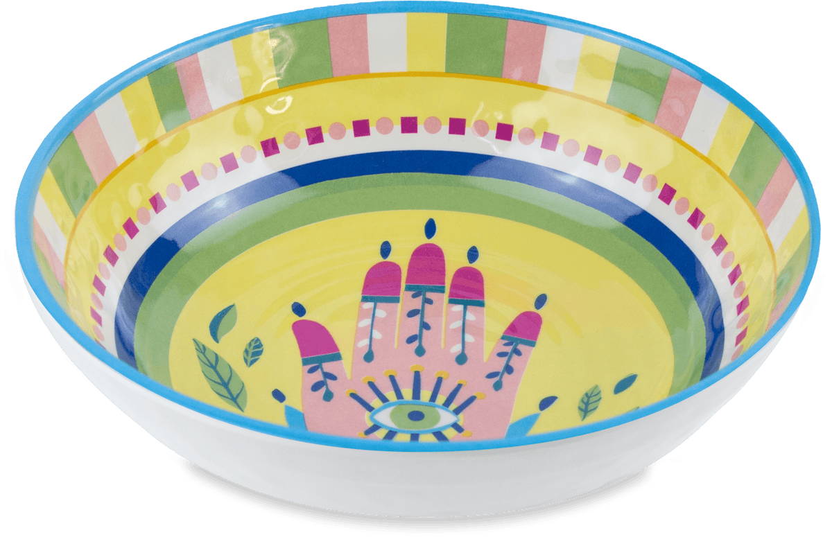 Set of 6 Melamine Soup Bowls - Hand - Mamma Mia - Baci Milano