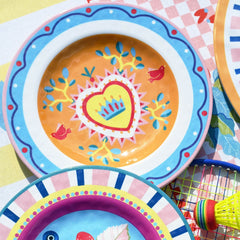 Set of 6 Melamine Dessert Plates - Strawberries - Mamma Mia - Baci Milano