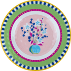 Set of 6 melamine dessert plates, Branch motif, Mamma Mia