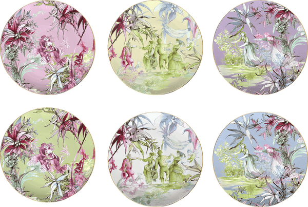 Set of 6 Porcelain Dinner Plates - Firenze