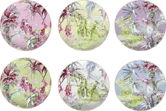Set of 6 Porcelain Dinner Plates - Firenze - Baci Milano