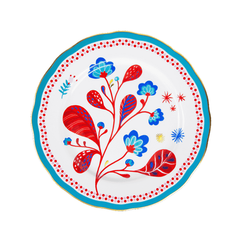 Porcelain Dinner Plate - Leaves - Mamma Mia - Baci Milano
