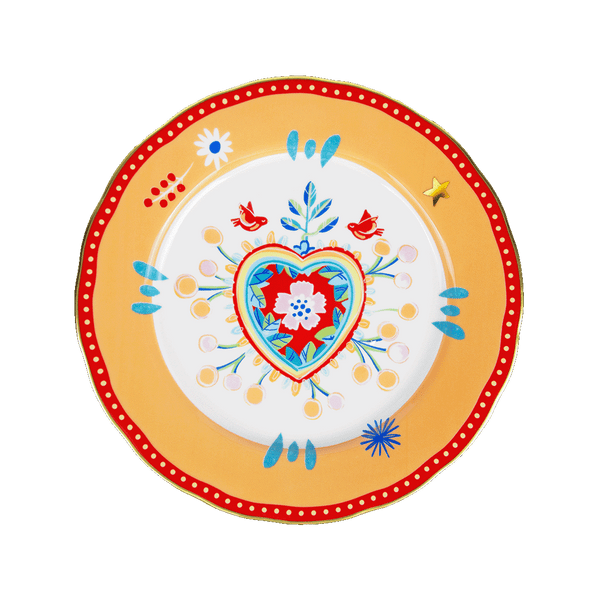 Porcelain Dinner Plate - Heart - Mamma Mia
