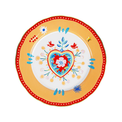 Porcelain Dinner Plate - Heart - Mamma Mia - Baci Milano