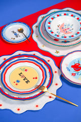 Round Embroidered Placemat - Heart - Mamma Mia - Baci Milano
