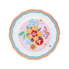 Porcelain Dinner Plate - Flower - Mamma Mia - Baci Milano