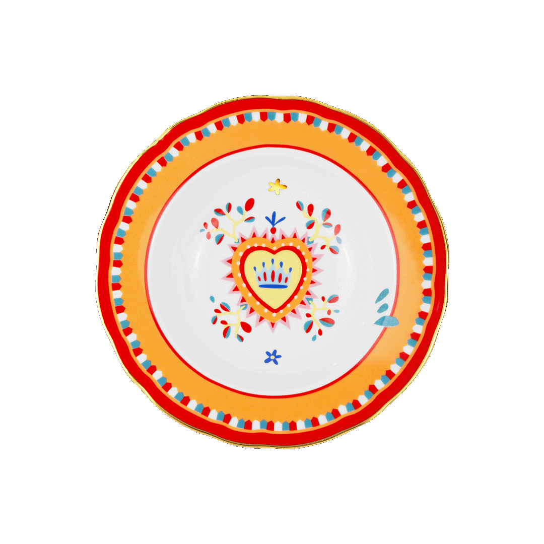 Porcelain Soup Bowl - Heart - Mamma Mia - Baci Milano