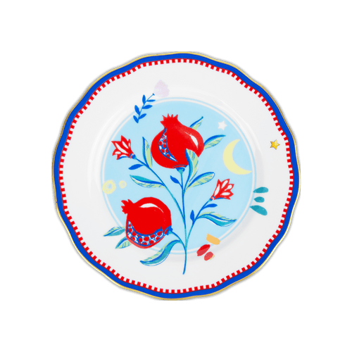 Porcelain Dessert Plate - Pomegranate - Mamma Mia - Baci Milano