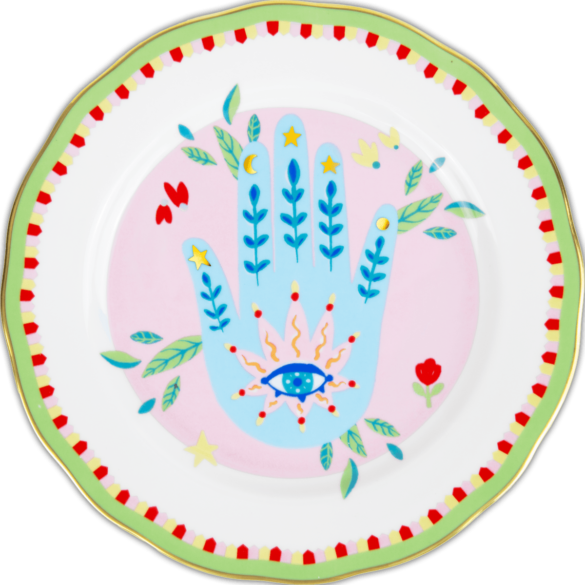 Porcelain Dessert Plate - Hand - Mamma Mia - Baci Milano