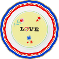 Porcelain Dessert Plate - Love - Mamma Mia - Baci Milano