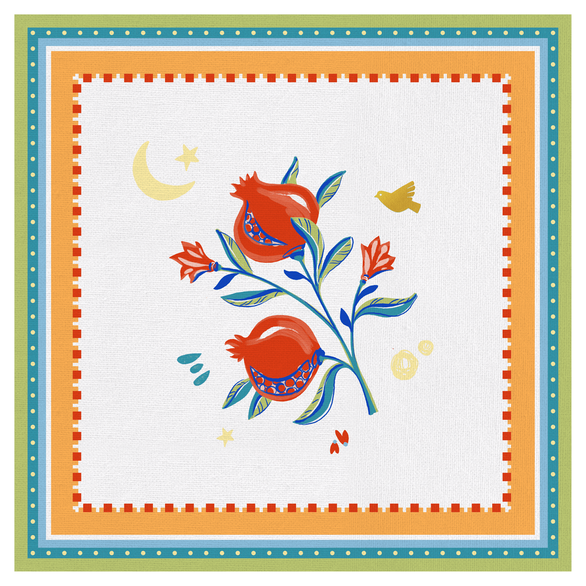 Square Stain Resistant Placemat - Pomegranate - Mamma Mia - Baci Milano