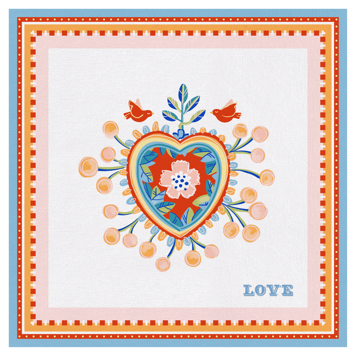 Square Stain Resistant Placemat - Heart - Mamma Mia - Baci Milano
