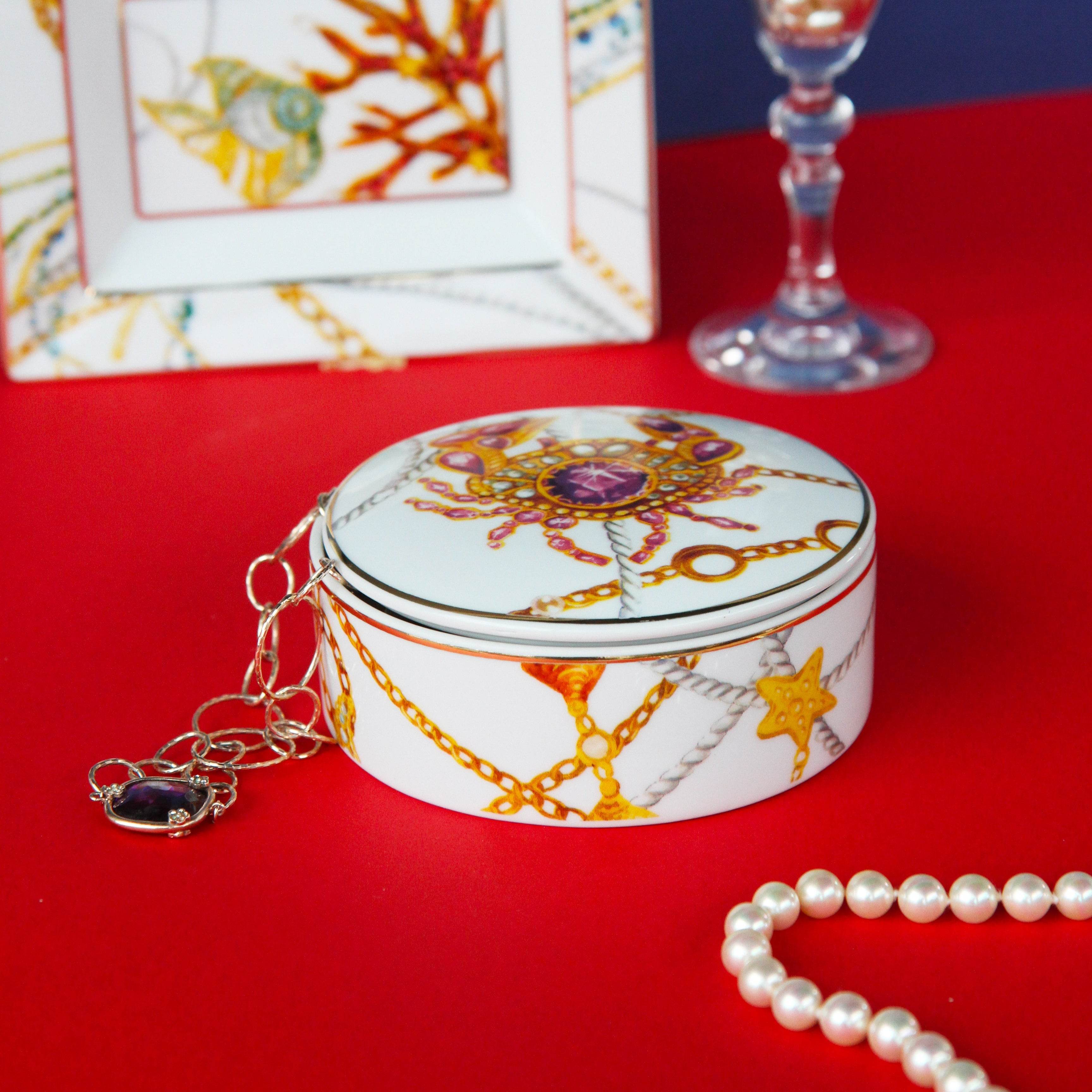 Round Porcelain Box - Portofino - Baci Milano