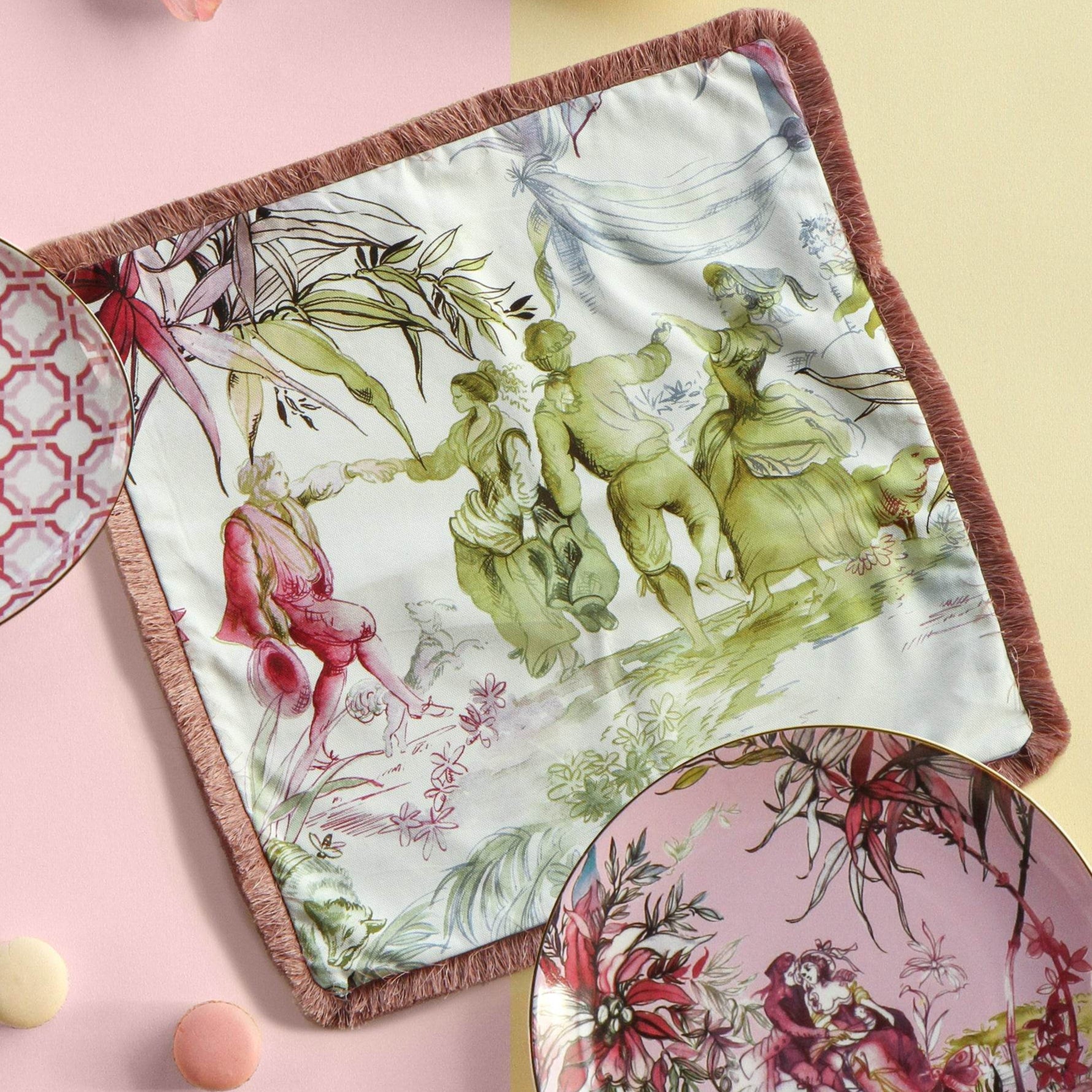 Pink Square Placemat - Firenze - Baci Milano