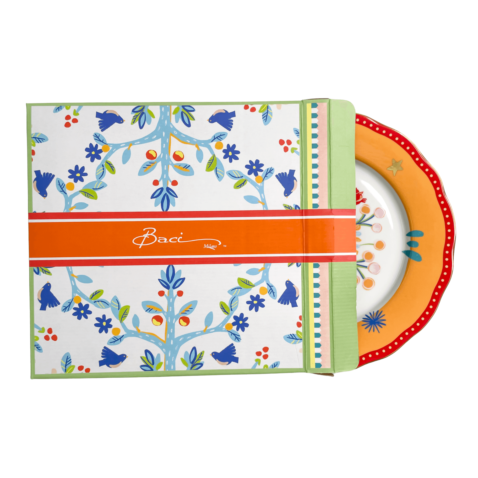 Porcelain Dinner Plate - Heart - Mamma Mia - Baci Milano