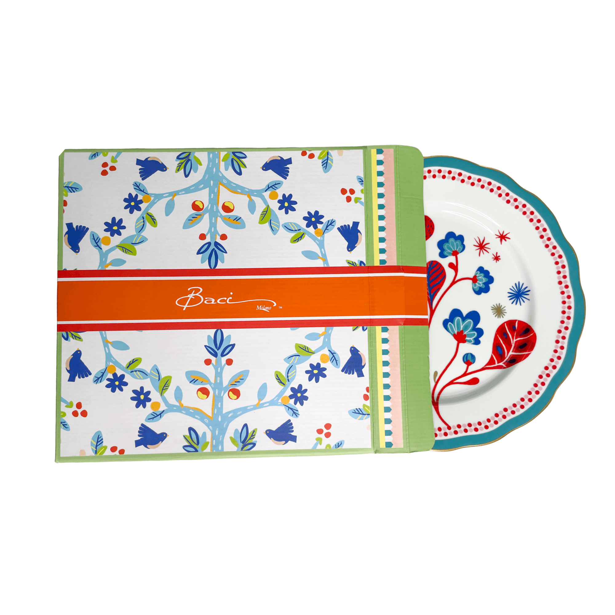 Porcelain Dinner Plate - Leaves - Mamma Mia - Baci Milano