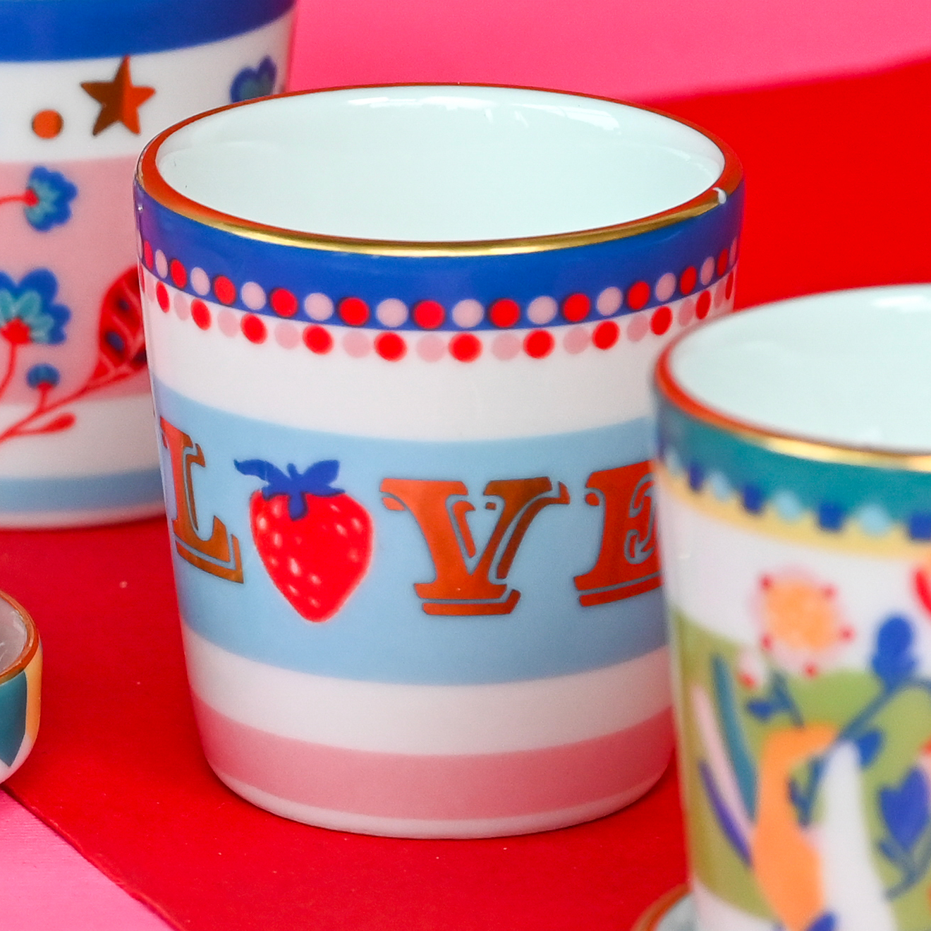 Porcelain Espresso Cup with Saucer/Lid - Love - Mamma Mia