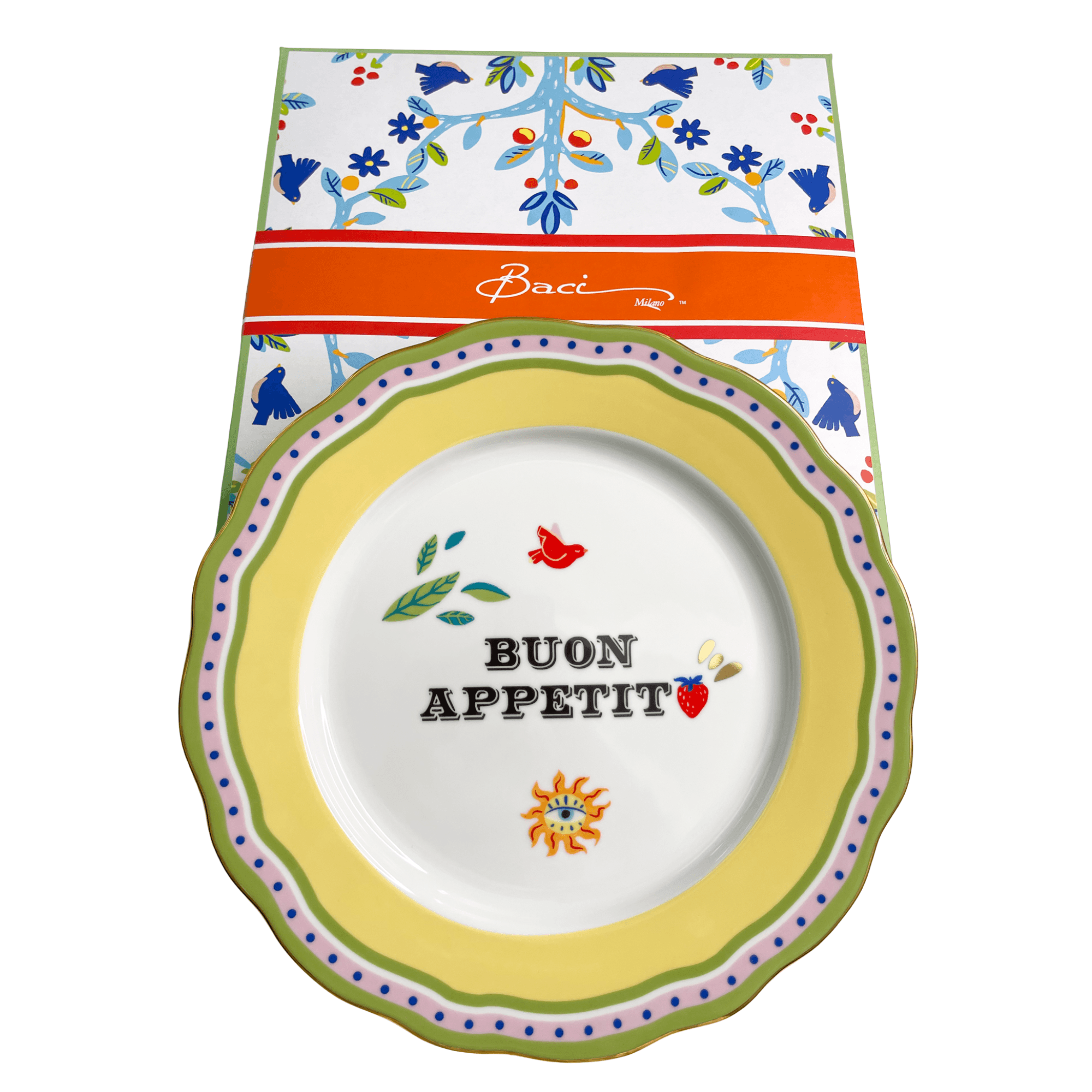 Porcelain Dinner Plate - Buon Appetito - Mamma Mia - Baci Milano