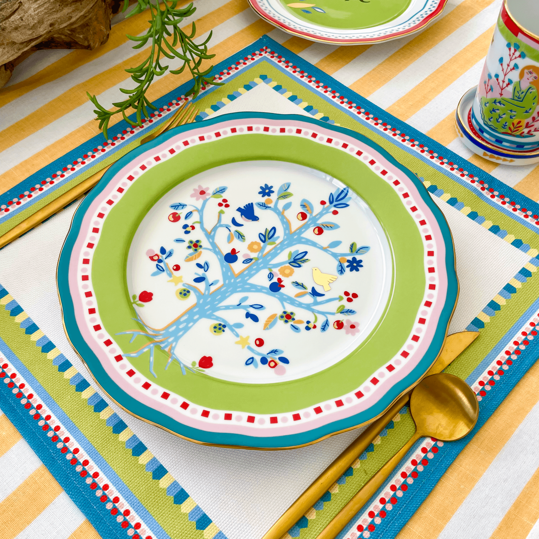 Porcelain Dinner Plate - Tree of Life - Mamma Mia - Baci Milano