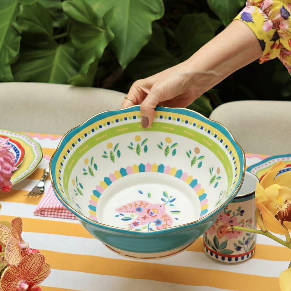Porcelain Salad Bowl - Little Bird - Mamma Mia
