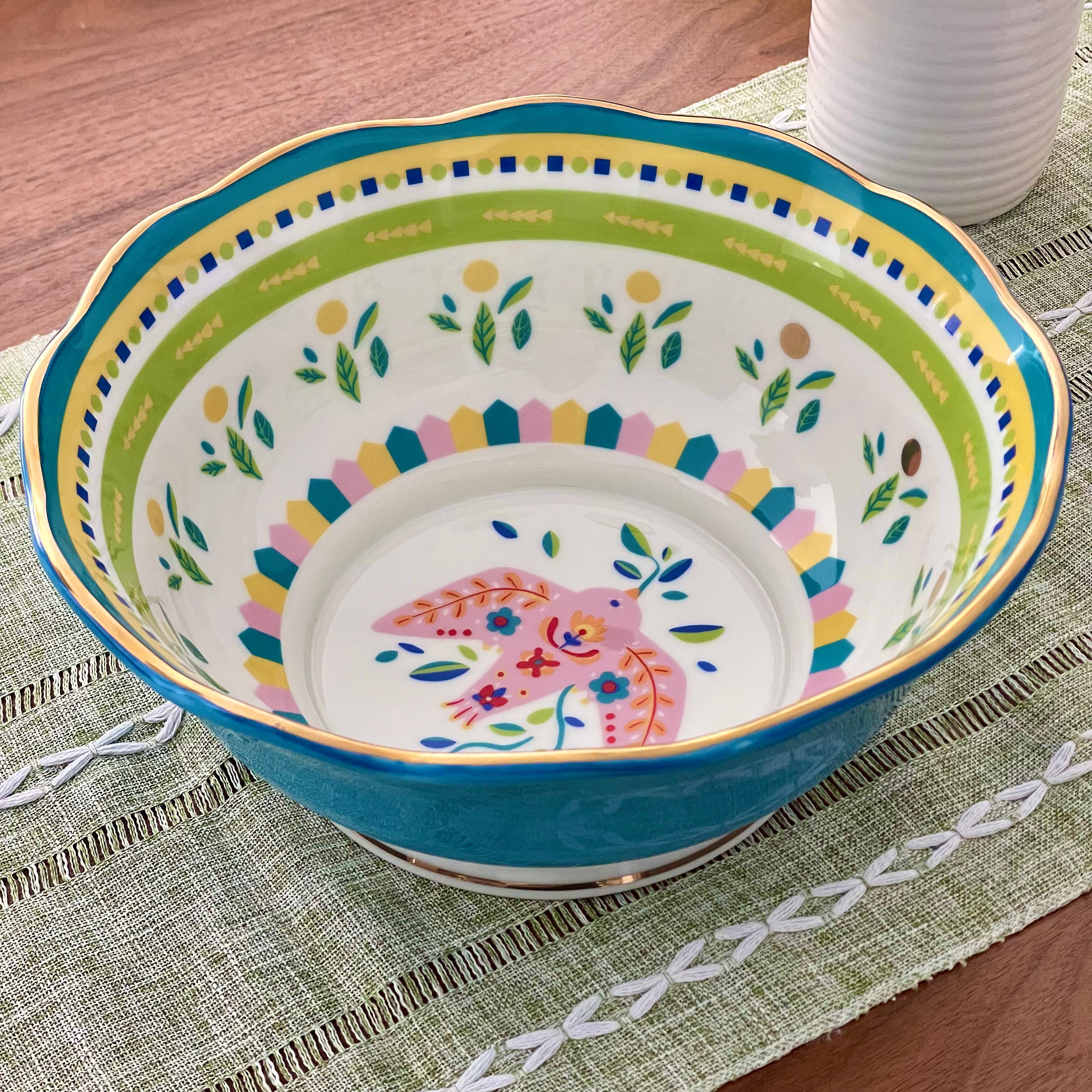 Porcelain Salad Bowl - Little Bird - Mamma Mia