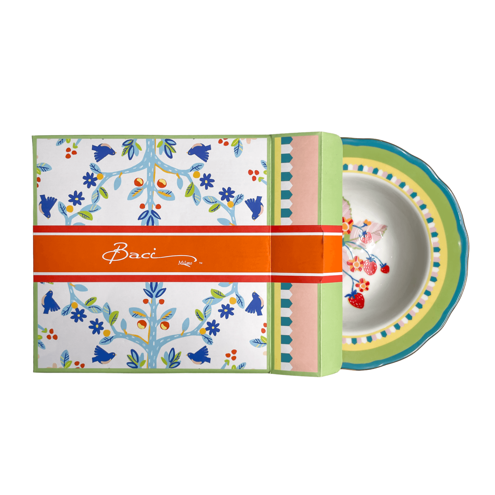 Porcelain Soup Bowl - Strawberries - Mamma Mia - Baci Milano