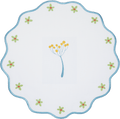Round Embroidered Placemat with Blue Rim - Mamma Mia - Baci Milano