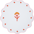 Round Embroidered Placemat with Pink Rim - Mamma Mia - Baci Milano