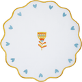Round Embroidered Placemat with Orange Rim - Mamma Mia - Baci Milano