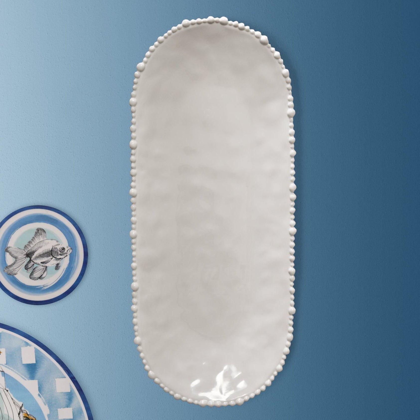 White Oval Serving Plate - Joke